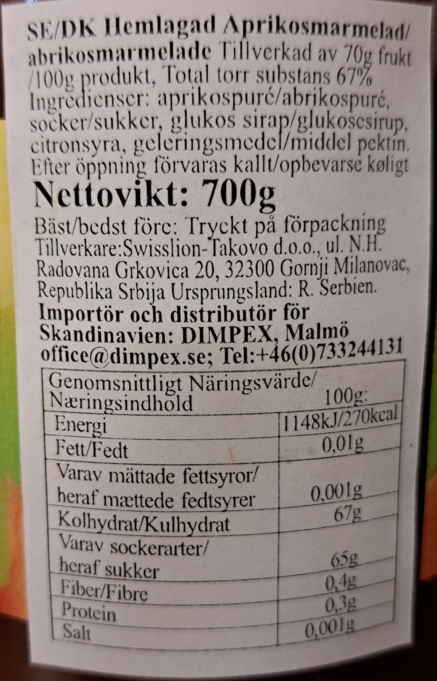 SL Takovo aprikosmarmelad - marmelada od kajsije 700g