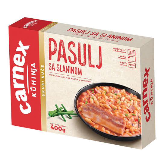 Carnex Böngryta med rökt fläsk - Pasulj sa slaninom 400g